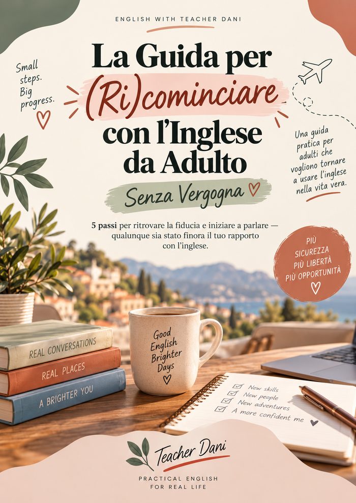 Copertina della guida: La Guida per (Ri)cominciare con l'Inglese da Adulto